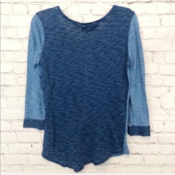 MADEWELL / blue color block baseball top jersey - Picture 6 of 7